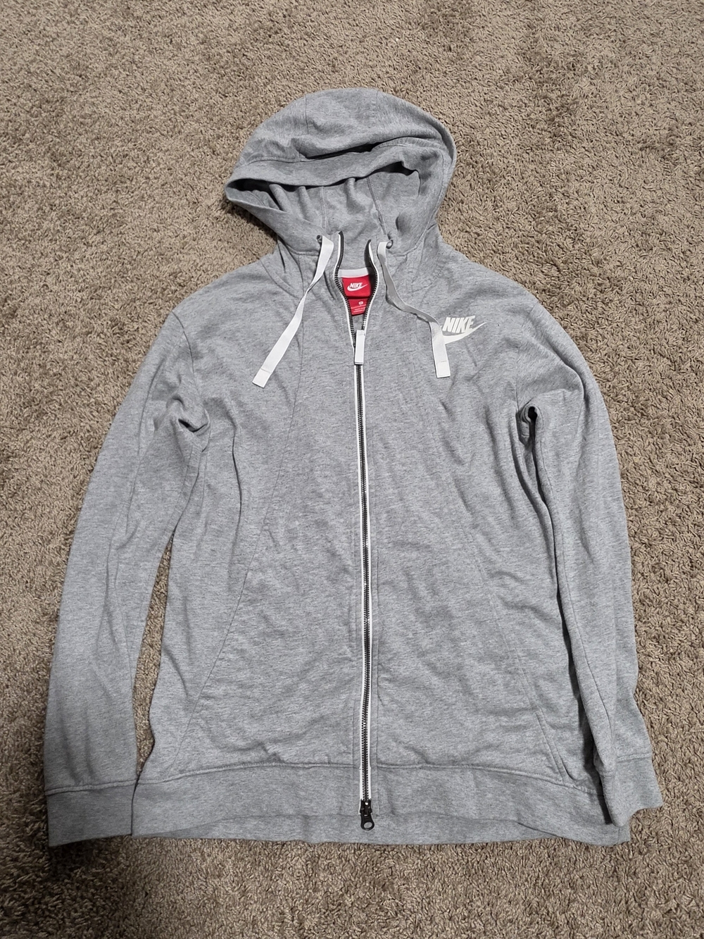 Nike Grey Full-Zip Hoodie Sweatshirt Men's Size M
